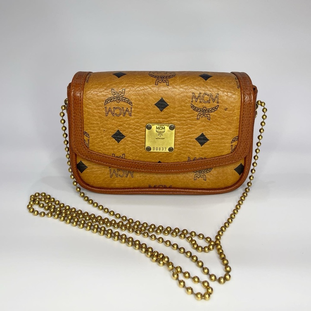 Auth Vintage MCM Mini Ball Chain Crossbody Bag
